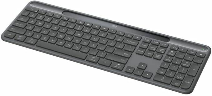 Logitech Signature Slim Solar+ Wireless Bluetooth Keyboard K980 for Business, Quiet Typing, Secure Receiver, Windows, Mac - Graphite