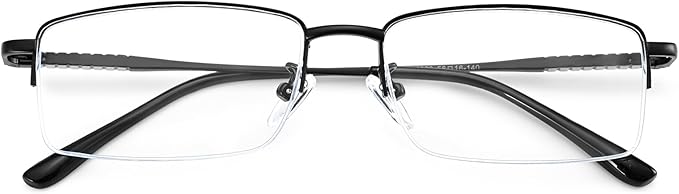 Dollger Rectangle Blue Light Glasses for Men Metal Anti Bluelight Blocking Glasses for Computer Fashion Small Half Frame
