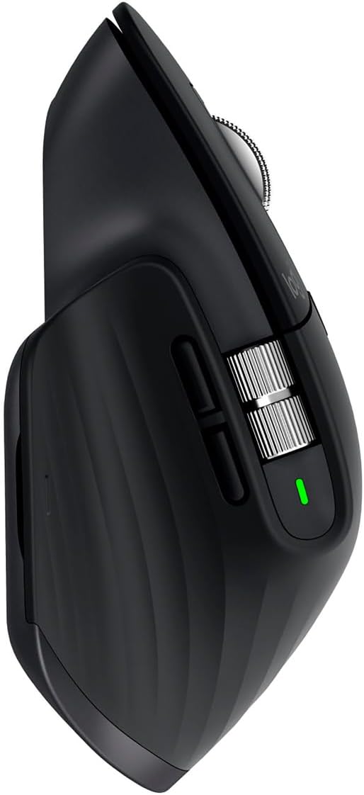Logitech MX Master 3S - Wireless Performance Mouse with Ultra-Fast Scrolling, Ergo, 8K DPI, Track on Glass, Quiet Clicks, USB-C, Bluetooth, Windows, Linux, Chrome (Black)