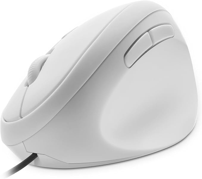 Wired Vertical Mouse, Ergonomic Optical USB Cord PC Gaming Mice 800-1200-1600 DPI Portable Silent Mause for Laptop Desktop Office Use (White)