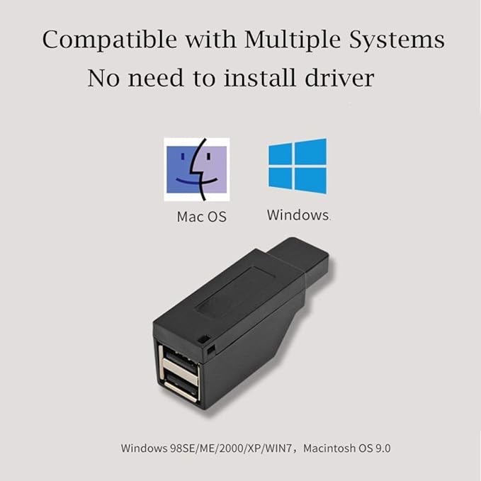 3-Port USB 3.0/2.0 Data Hub, Portable, Compact, Black, USB Hub, Compatible with PC, Laptop, USB Flash Drives, Mouse, Keyboard, External Hard Drives