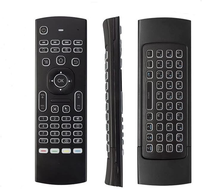 MX3 Pro Mini Keyboard Backlight Fly Remote Mouse,Android TV Remote Control,IR Learning Mini Wireless Keyboard for Android TV Box.HTPC.IPTV,Networked Set-top Box,Mini PC(Battery not Included)