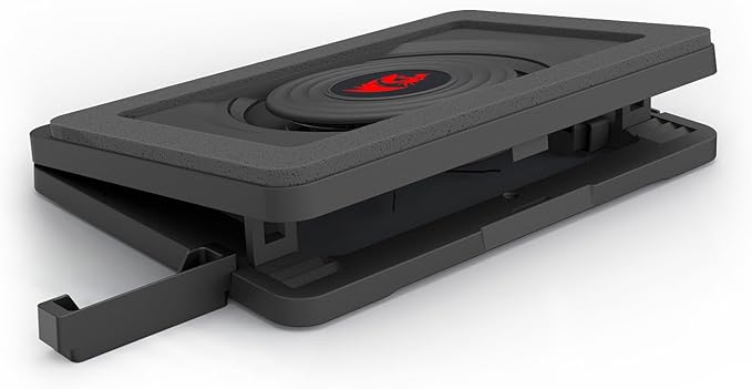 Redragon GCP512 Laptop Cooling Pad with 5.9" Fan, Rapid Cooling for 15-17 Inch Laptops, Variable Speed Control, 4 Adjustable Heights, RGB Quiet Cooling Pad with Phone Stand