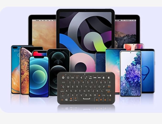 Mini Keyboard with Dual-Mode 2.4G/Bluetooth Wireless Keyboard, Ultra-Slim and Portable,Air Mouse Gestures,RGB Backlit,Compatible with Smart TVs/PCs/Tablets/Phones (iOS/Android/Win/Mac)