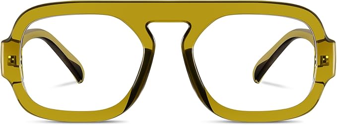 Aviator Blue Light Blocking Glasses for Women Men Square Flat Top Computer TV Eyeglasses Anti Eyestrain