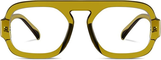 Aviator Blue Light Blocking Glasses for Women Men Square Flat Top Computer TV Eyeglasses Anti Eyestrain