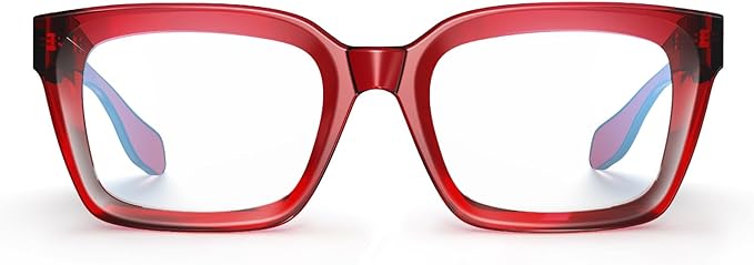 VISOONE Chunky Square Blue Light Blocking Glasses with Anti Computer Glare for Working Women Men MONTANA