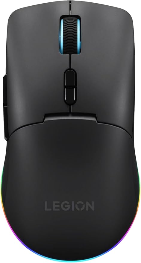 Lenovo Legion M220 Wireless RGB Gaming Mouse, Dual Channel Bluetooth, 2.4Ghz Wireless, USB-C Charging, 5-Level DPI Switch, Symmetrical Medium-Large Size, Black