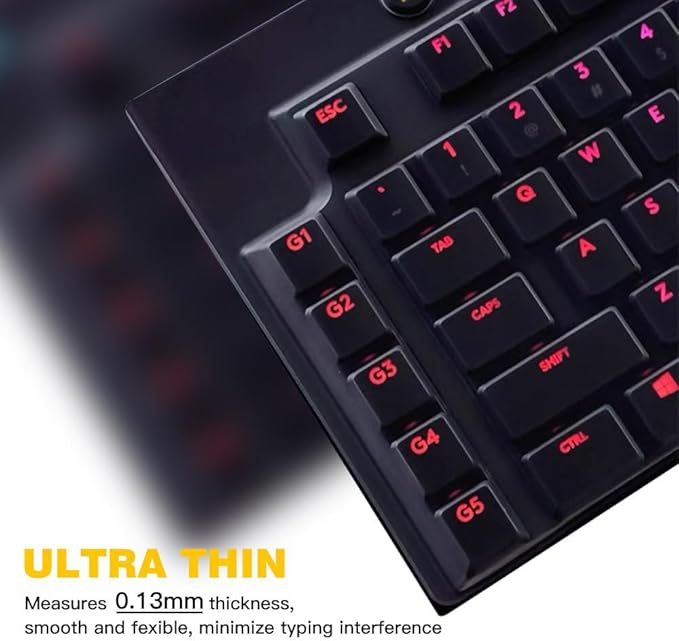 Keyboard Cover Skin for Logitech G815 G915 RGB Mechanical Gaming Keyboard, Logitech G815 Wired Keyboard Protector, Logitech G915 Wireless Keyboard Silicone Protective Skin, Clear