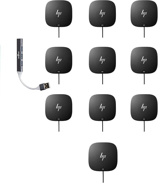 HP USB-C Dock G5-11-in-1 Adapter for Both USB-C and Thunderbolt-Enabled Laptops, PCs, Notebooks - Single Cable for Charging, Networking, or Data Transfers Bundle with Dockztorm Hub 10-Pack