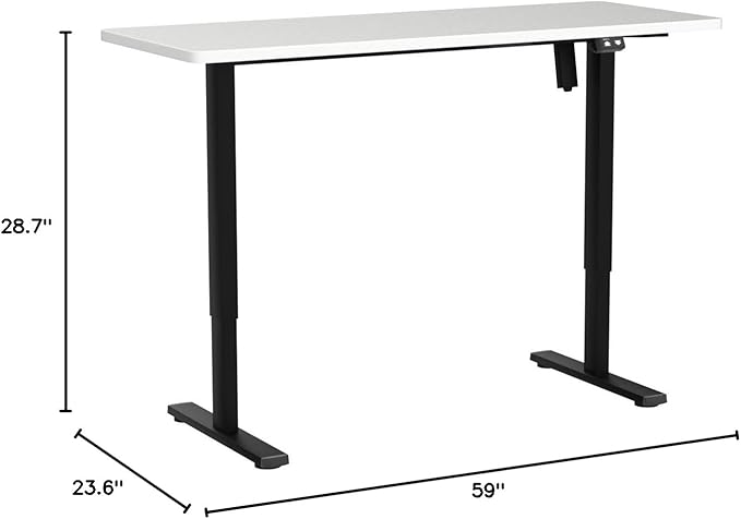 VIVO Electric 60 x 24 inch Stand Up Desk, Height Adjustable, White Top Black Frame, Home and Office Furniture Sets, DESK-KIT-B06W