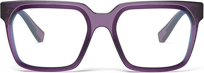 VISOONE Rectangle TR90 Blue Light Blocking Glasses Computer Eyewear with Preppy Look for Women and Men Cougar