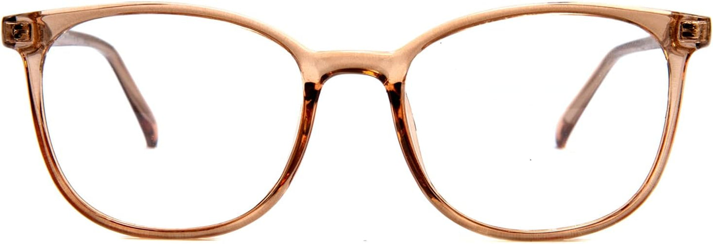 FONHCOO Blue Light Blocking Glasses Fashion Round TR90 Frame Transparent Eyewear Anti UV Computer Glasses for Women Men