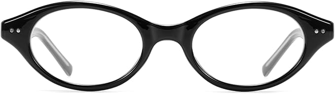 TIJN Lyssa Blue Light Glasses for Women Men,Retro 90s Oval Cat Eye Frame Eyeglasses,Lightweight TR90 Computer Gaming Eyewear