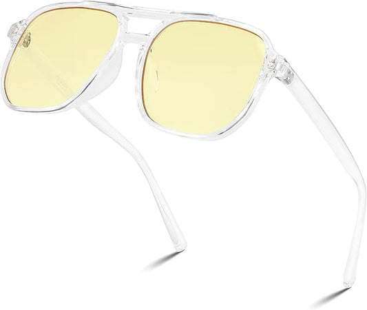 FEISEDY Amber Blue Light Glasses for Computer Gaming Orange/Yellow lens Anti Eyestrain Sleep Glasses G2835