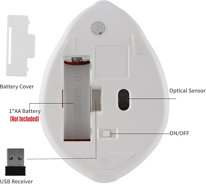 elec Space Cute Animal Hamster Shape Wireless Mouse - Silent, 3-Button Design for Laptop & PC; Includes Random Color Cable Clip - Perfect Computer MousePink