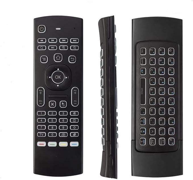 2 Pack MX3 Pro Mini Keyboard Backlight Fly Remote Mouse,Android TV Remote Control,IR Learning Mini Wireless Keyboard for Android TV Box.HTPC.IPTV,Networked Set-top Box,Mini PC(Battery not Included)
