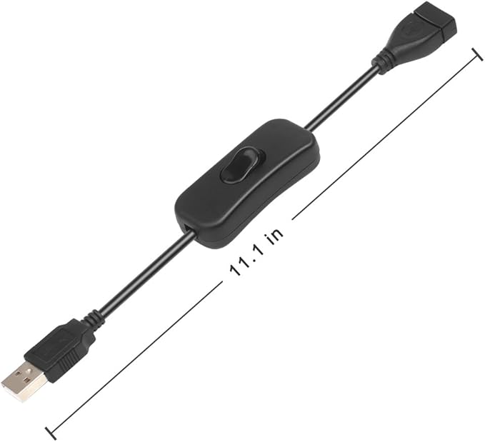 ELECTOP 2 Pack Male to Female USB Cable with On/Off Switch, USB Extension Inline Rocker Switch for Driving Recorder, LED Desk Lamp, USB Fan, LED Strips
