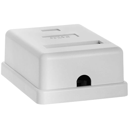 Cmple - 1 Port Cat5e Surface Mount Box, RJ45 Cat5 Single Port Surface Mount Box for Ethernet Cables, Screws and Double-