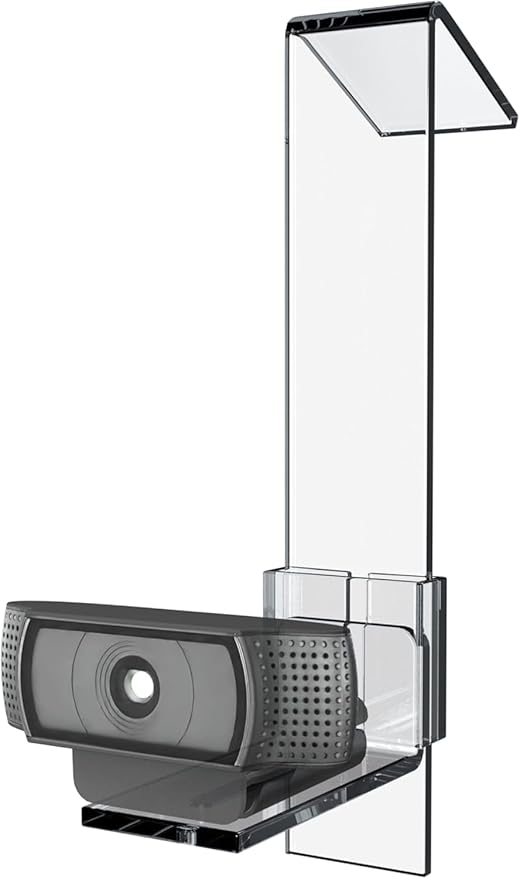 PlexiCam Pro V2 | Center Screen/Middle Screen Webcam Mount | Position Any Webcam (Not Included) Anywhere/Any Screen (Laptops-32) | Tripod gooseneck teleprompter Alternative for Eye Contact Audience