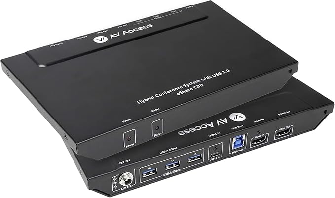 AV Access Conference Docking Station for Meeting Room, 4K Presentation Switch System Screen Mirroring, HDMI & USB-C 4K Input, Hybrid Conference System, 3 USB 3.0 Ports for Webcam and Speakerphone
