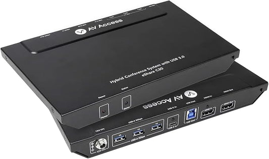 AV Access Conference Docking Station for Meeting Room, 4K Presentation Switch System Screen Mirroring, HDMI & USB-C 4K Input, Hybrid Conference System, 3 USB 3.0 Ports for Webcam and Speakerphone