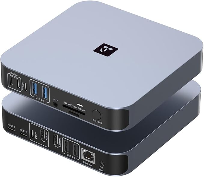 TobenONE 18-in-2 Docking Station Dual Monitor for MacBook Pro/Air M5/M4/M3/M2/M1 Pro/Max, Plug and Play, Mac Docking Station with 4K@60Hz HDMI&USB-C, 150W Adapter, 10Gbps/PD 30W, 7 USB, 2.5G Ethernet