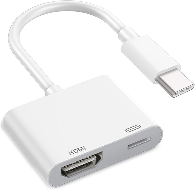 Apple USB-C to HDMI Adapter 4K@120Hz for iPhone 15 16 17 to TV, MFi Certified Type-C to HDMI 2.3 Dongle Cord with 100W Fast Charging Port for MacBook Pro/Air, iPad Pro, iMac, Galaxy S25/S24 and More
