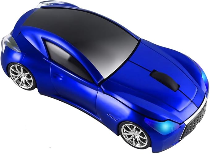 elec Space Cool Sport Car Shape 2.4GHz Wireless Mouse Optical Cordless Mice with USB Receiver for PC Laptop Computer 1600DPI 3 Buttons