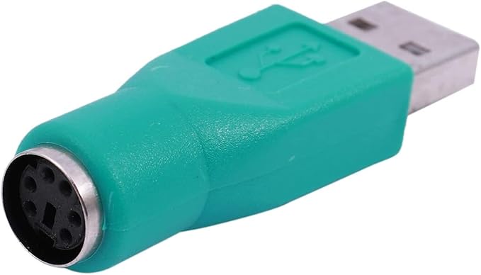 VizGiz 3 Pack USB to PS2 Adapter Older Keyboard and Mouse PS/2 6Pin Jack Connector to Computer USB 4Pin Type A Port Plug Converter for Desktop PC Laptop Notebook Without PS-2 Interface