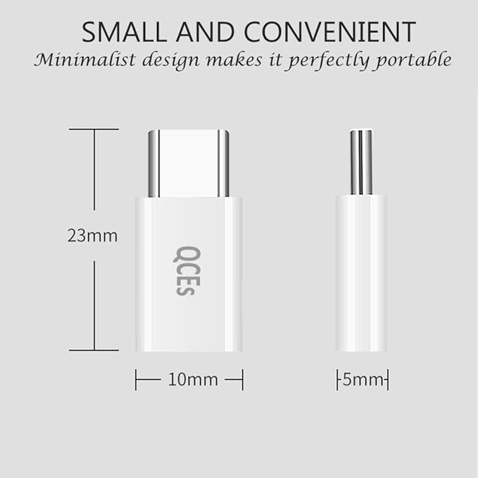 QCEs Micro USB to USB C Adapter 4Pack, Micro USB Female to USB-C Male OTG Adapter Fast Charging Compatible with iPhone 15 Pro Plus, Samsung Galaxy, Type-C Phones, Tablets