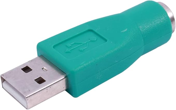 VizGiz 3 Pack USB to PS2 Adapter Older Keyboard and Mouse PS/2 6Pin Jack Connector to Computer USB 4Pin Type A Port Plug Converter for Desktop PC Laptop Notebook Without PS-2 Interface