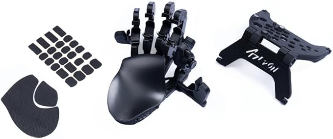 AZERON Keypad Bundle – Ergonomic Programmable Keypad with Hall Effect Joystick, Adjustable Magnetic Stand, Anti-Slip Grip Tapes – for Right-Hand Dominant, Used in The Left Hand (Cyborg ll, Black)