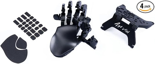 AZERON Keypad Bundle – Programmable One Handed Keypad - Hall Effect Elite Joystick and 30 Programmable Keys, Magnetic Stand and Grip Tapes (Black, Cyborg II Elite Bundle)