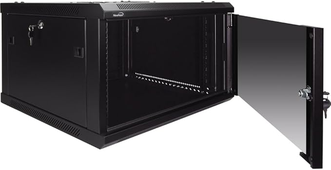 Navepoint 6U Deluxe IT Wallmount Cabinet Enclosure 19-Inch Server Network Rack with Locking Glass Door 24-Inches Deep Black