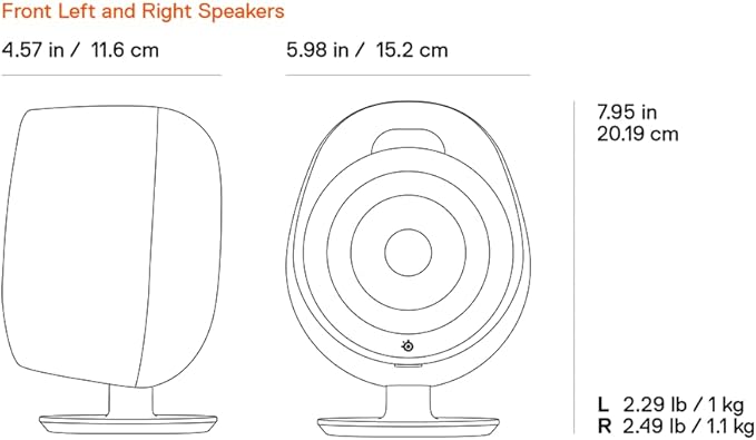 SteelSeries Arena 3 2.0 Desktop Gaming Speakers - Immersive Audio, On-Speaker Controls, 4" Drivers - Wired & Bluetooth - PC, Mac, Mobile