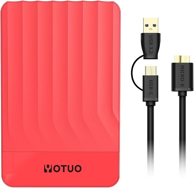 Portable External Hard Drive Storage Expansion Mobile HDD USB 3.0 for PC, Mac, Desktop, Laptop, PS4, PS5, Xbox One X/S, Xbox 360, Xbox Series X/S, Office & Game (Red, 750GB)