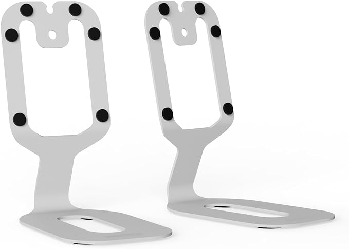 Kanto SU2 Rear-Mounted Desktop Speaker Stands for Uki and Ora | Elevated and Angled to Improve Sound | ¼-20 Thread | Holds 3.1 lbs | Pair | White