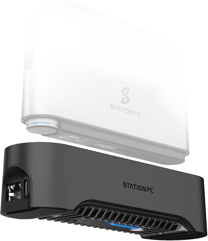 PocketCloud Dock with M.2 NVMe Slot, 2.5GbE Ethernet, PD Charging & USB-A Ports, Modular SSD Storage, Smart Cooling, Dual Backup & Auto Charging (Dock Only)