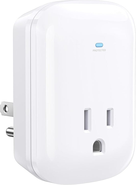 [ETL Listed] Cable Matters 1350 Joules Single Outlet Surge Protector for TV, PC, Xbox, PS5, Refrigerator, Treadmill, 15A/1875W, 500V Clamping Voltage Wall Surge Protector Outlet, White