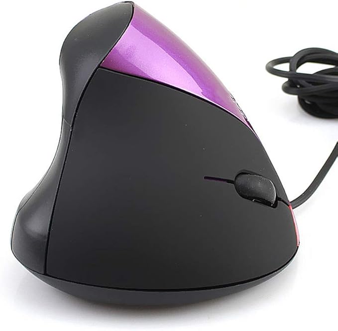 Wired Vertical Mouse, Ergonomic Design Laptop PC Computer Mouse, USB Corded Optical Mouse (Purple)