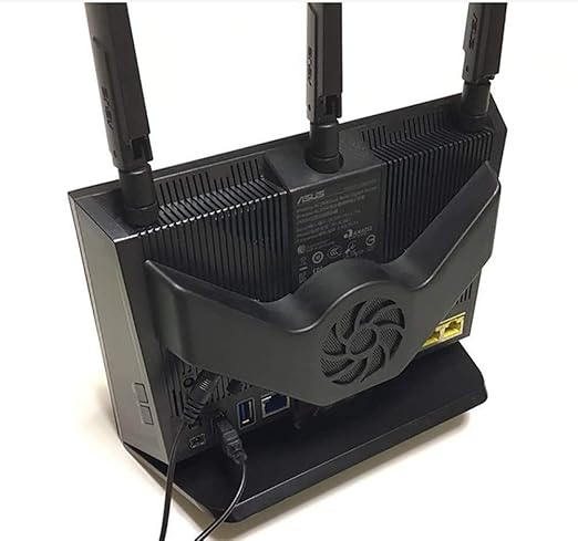 Cooling Fan Router Radiator Base USB Power Ultra Silent Dissipate Temperature Control for ASUS AC68U AC86U ac1900p AC85P Router Black
