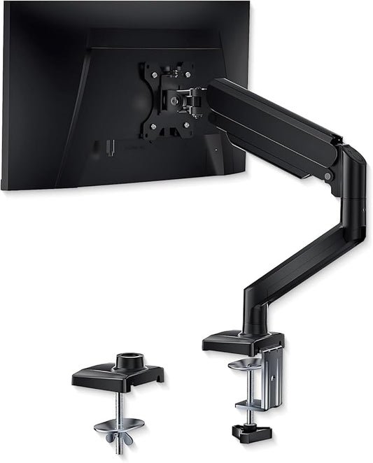 Single Monitor Arm Desk Mount – Adjustable Gas Spring Monitor Stand for 13”–34” Screens, Full Motion Swivel, Tilt & Rotation, Heavy Duty VESA Mount for Office, Gaming & Professional Setup
