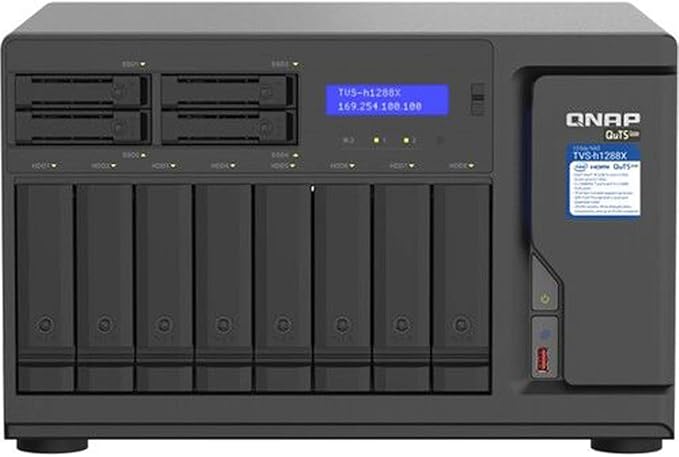 QNAP TVS-h1288X-W1250-16G High-speed media NAS with Intel® Xeon® W-1250 CPU and Two 10GbE Ports