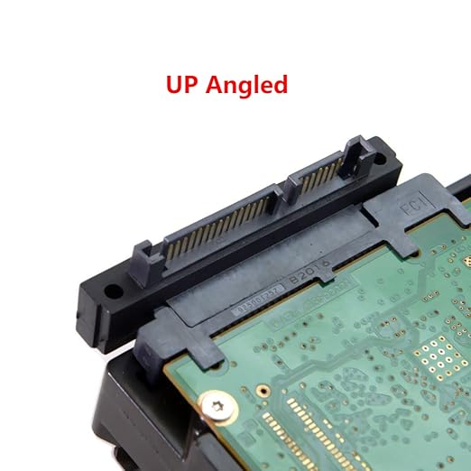 chenyang 2 Pack SATA Male to SATA Female 90 Degree Angled Gender Changer Connector Adapter for 2.5/3.5" Hard Disk Drive