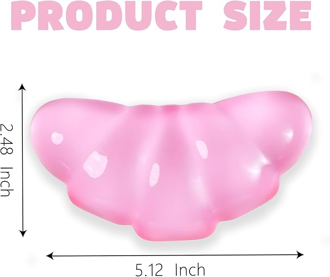 Gel Wrist Rest for Keyboard and Mouse Transparent Pink Bread Elbow Pad Cushion Ergonomic Cute Clear Cool Croissant Mouse Wrist Pad Silicone Non-Slip Support for Computer Gaming Home Office Hand Pillow