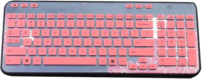 Silicone Keyboard Skin Cover Protector Compatible for Logitech MK360 K360 MK365 K365 Wireless Keyboard (Pink)
