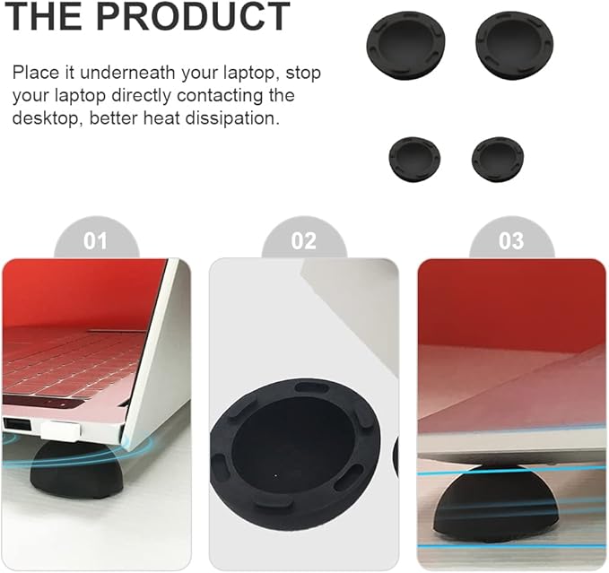 Laptop Cooling Ball Pad 4Pcs Silicone Heat Dissipation Feet Riser Stand for Notebook Computer Support and Anti-Slip Cooling Elevator