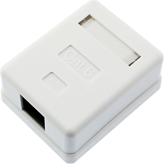 DZS ELEC Cat6 RJ45 Surface Snap-on Mount Box Network Single Port Desktop Box for House Wiring Network Remodelling Conference Room Wiring