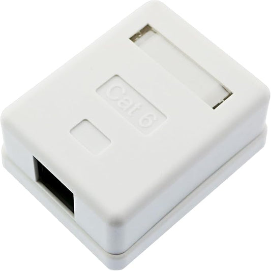 DZS ELEC Cat6 RJ45 Surface Snap-on Mount Box Network Single Port Desktop Box for House Wiring Network Remodelling Conference Room Wiring